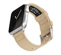 Archer Watch Straps - Canvas Straps for Apple Watch (Sand, Silver, 40/41/42mm)
