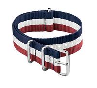 Archer Watch Straps - Classic Nylon NATO Watch Bands (Red/White/Navy, 22mm)