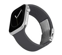 Archer Watch Straps - Custom Fit Silicone Straps for Apple Watch (Graphite, Silver Clasp, 40/41/42mm)