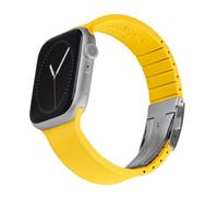 Archer Watch Straps - Custom Fit Silicone Straps for Apple Watch (Naples Yellow, Silver Clasp, 44/45/46/49mm)