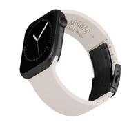 Archer Watch Straps - Custom Fit Silicone Straps for Apple Watch (Pale Rose, Gray Clasp, 40/41/42mm)