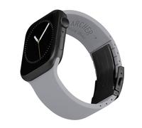 Archer Watch Straps - Custom Fit Silicone Straps for Apple Watch (Platinum Gray, Gray Clasp, 44/45/46/49mm)