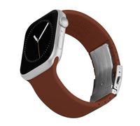 Archer Watch Straps - Custom Fit Silicone Straps for Apple Watch (Venetian Red, Silver Clasp, 40/41/42mm)