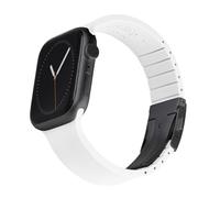 Archer Watch Straps - Custom Fit Silicone Straps for Apple Watch (White, Gray Clasp, 40/41/42mm)