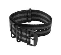 Archer Watch Straps - Seat Belt Nylon NATO Watch Bands (Black/Gray, Matte Black, 18mm)
