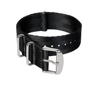 Archer Watch Straps - Seat Belt Nylon NATO Watch Bands (Black, Stainless, 18mm)