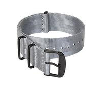 Archer Watch Straps - Seat Belt Nylon NATO Watch Bands (Gray, Matte Black, 18mm)