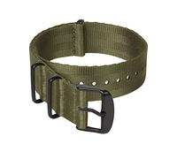 Archer Watch Straps - Seat Belt Nylon NATO Watch Bands (Olive Green, Matte Black, 22mm)