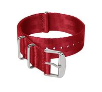Archer Watch Straps - Seat Belt Nylon NATO Watch Bands (Red, Stainless, 20mm)