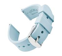 ARCHER Watch Straps, Soft Silicone Quick Release Straps, Choice of Color and Size (Powder Blue, 20mm)