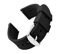 Archer Watch Straps - Soft Silicone Quick Release Watch Bands (Black, 21mm)