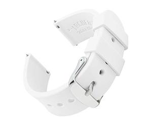 Archer Watch Straps - Soft Silicone Quick Release Watch Bands (White, 16mm)