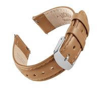 Archer Watch Straps - Top Grain Leather Quick Release Watch Straps (Camel Tan/Matched Thread, 18mm)