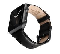 Archer Watch Straps - Top Grain Leather Straps for Apple Watch (Black/Matched Thread, Matte Gray Hardware, 44/45/46/49mm)