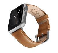 Archer Watch Straps - Top Grain Leather Straps for Apple Watch (Camel Tan/Matched Thread, Matte Silver Hardware, 44/45/46/49mm)