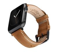 Archer Watch Straps - Top Grain Leather Straps for Apple Watch (Camel Tan/Natural White Thread, Matte Gray Hardware, 40/41/42mm)