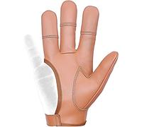 Archery 4 Finger Leather Glove - Right or Left Hand-XS to XXL-Reinforced Stitched Fingertips - Premium 100% Leather-Beige, Black, Light Brown, Dark Brown Comfortable Archery Shooting Mens & Women