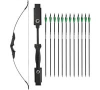Archery 40LBS Recurve Bows Archery Set Survival Longbow for Recurve Bow Target Practice Outdoor Hunting Archery Carbon Arrows (30LBS)