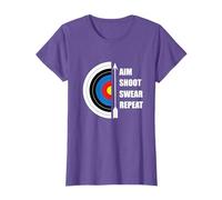 Archery Aim Shoot Swear Repeat Target Arrow Funny T-Shirt