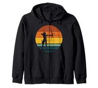 Archery Archer Arrow Bow Vintage Retro Gift Zip Hoodie