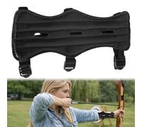 Archery Arm Guards Adult, Adjustable Black Leather Archery Arm Guard, Forearm Protector for Recurve and Compound Bow with 3 Adjustable Straps for Bow Hunting Accessories for Adults and Youth