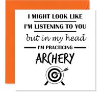 Archery Birthday Card for Men Women - In my Head - Happy Birthday Card for Auntie Uncle Nanny Colleague, 145mm Bday Greeting Cards