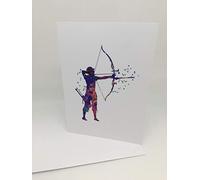 archery bow arrow water color blank birthday greetings card blank size 115x170mm