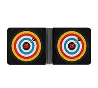 Archery Bullseye Target Sports Leather Wallets for Men Slim Bifold Wallet Credit Card Holder Front Pocket Wallets