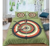 Archery Duvet Cover Sets Double Dart Board Bedding Set, 3D Print Ultra Soft Microfiber Quilt Cover 200x200cm Comforter Covers with Zippe and 2 Pillowcases A-2656