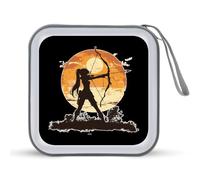Archery Girl Archer Bow Vintage Sunset CD Case DVD Case 40 Capacity CD/DVD Case Holders Wallet Plastic DVD Disc Storage Case for Car Home