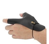 Archery Hand Guard, Protective Breathable Lightweight 2 Finger Protector PU Leather Non Slip Archery Glove for Left Hand, Traditional Longbow, Mongolian Bow, Archery Accessories(Black)
