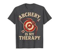 Archery is My Therapy Archery Bow Archer T-Shirt, Men, Dark Heather Grey, Large