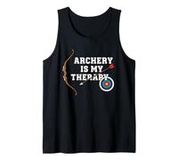 Archery is My Therapy Funny Archery Bow Arrow Target Tank Top