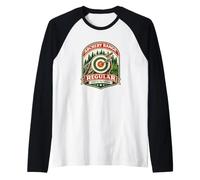 Archery Range Badge Recurve Bow and Arrow Target Raglan Baseball Tee