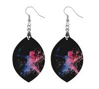 Archery Sport Watercolor Splash Women's Earrings Wooden Pendant Dangle Jewelry Stylish Accessories for Party