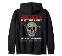 Archery Survival Skill Skull Arrow Humor Zip Hoodie