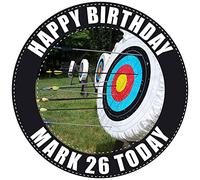 Archery Target Board - Any Size (4in - 7.5in) Personalised Edible Cake Topper on Premium Icing