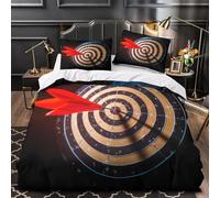 Archery Target Single Duvet Cover Sets Darts Bedding Single Bed Set 3D Print Ultra Soft Microfiber Quilt Cover 135 x 200 with Zipper Closure and 2 Pillowcases A-1066