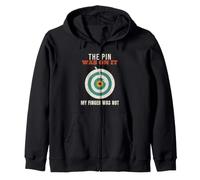 Archery The Pin Was On It My Finger Was Not Funny Archer Zip Hoodie