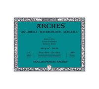 ARCHES 31 x 41 cm 640 GSM Cold Pressed Glued on 4 Sides Block Watercolour Paper - Natural White (Pack of 10 Sheets)