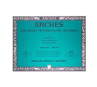 ARCHES 31 x 41 cm 640 GSM Cold Pressed Glued on 4 Sides Block Watercolour Paper - Natural White (Pack of 10 Sheets)