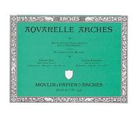 ARCHES 18 x 26 cm 300 GSM Cold Pressed Glued on 4 Sides Block Watercolour Paper - Natural White (Pack of 20 Sheets)