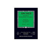 ARCHES 23 x 31 cm 300 GSM Cold Pressed Short Side Glued Pad Watercolour Paper - Natural White (Pack of 12 Sheets)