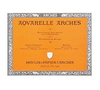 ARCHES 23 x 31 cm 300 GSM Rough Grain Glued on 4 Sides Block Watercolour Paper - Natural White (Pack of 20 Sheets)