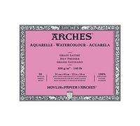 Arches Watercolour Pad Aquarelle – 31 x 41 cm – 300 gsm – 20 sheets – Satin Grain – Glued on 4 Sides