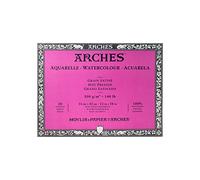 ARCHES Aquarelle Pad 20 Sheets 31 x 41 Glued on 4 Sides 300 g/m² Satin Grain, Natural White, 4 Fruit Edges