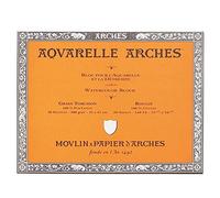 ARCHES 31 x 41 cm 300 GSM Rough Grain Glued on 4 Sides Block Watercolour Paper - Natural White (Pack of 20 Sheets)