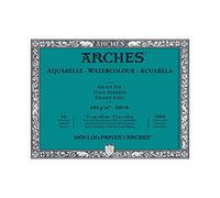 ARCHES 31 x 41 cm 640 GSM Cold Pressed Glued on 4 Sides Block Watercolour Paper - Natural White (Pack of 10 Sheets)