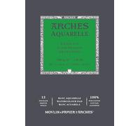 ARCHES A1795094 Bloc Enc 29,7x42 12H Aquarelle 100% Fine 300 gr Blanc NAT, White Natural