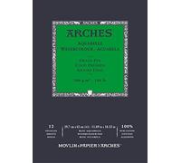 ARCHES A1795094 Bloc Enc 29,7x42 12H Aquarelle 100% Fine 300 gr Blanc NAT, White Natural
